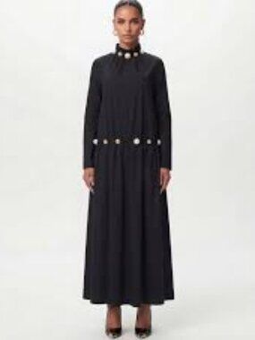 Verda (Turkish Luxury Brand) Abaya Modern Black Long Sleeve Maxi- Size 10